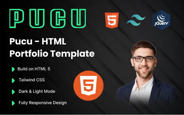 Pucu – Creative HTML Portfolio Web Template — Template by Templatemonster