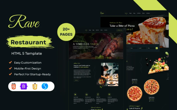 Rave Responsive Restaurant HTML5 Template