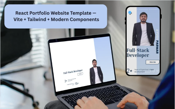 React Portfolio Website Template — Vite + Tailwind + Modern Components