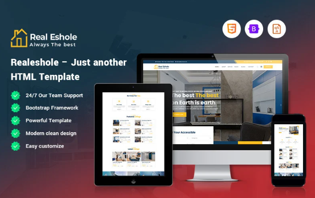 Realeshole – Real Estate Company Website Template