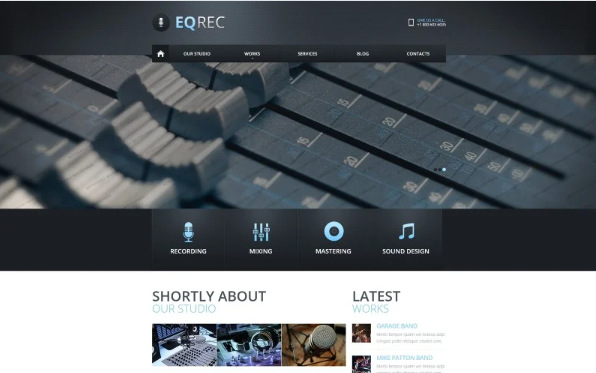 Recording Studio Responsive Website Template 1.0