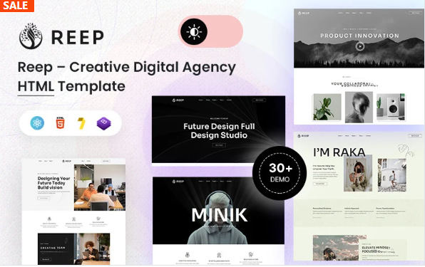 Reep – Modern Creative Digital Agency & Portfolio HTML5 Template With SCSS