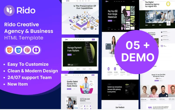 Rido – Creative Agency & Business HTML5 Template — Template by Templatemonster