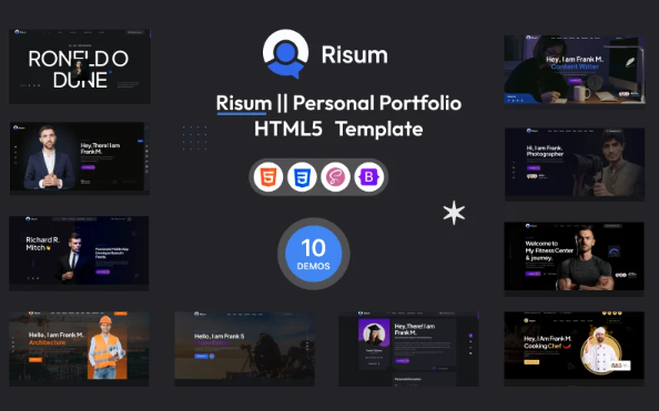 Risum – Personal Portfolio Multipurpose HTML5 Template — Template by Templatemonster