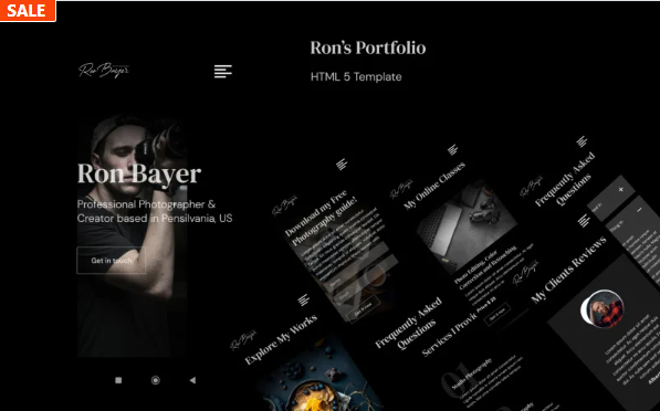 Ron’s Portfolio – Photographer Portfolio HTML5 Template — Template by Templatemonster
