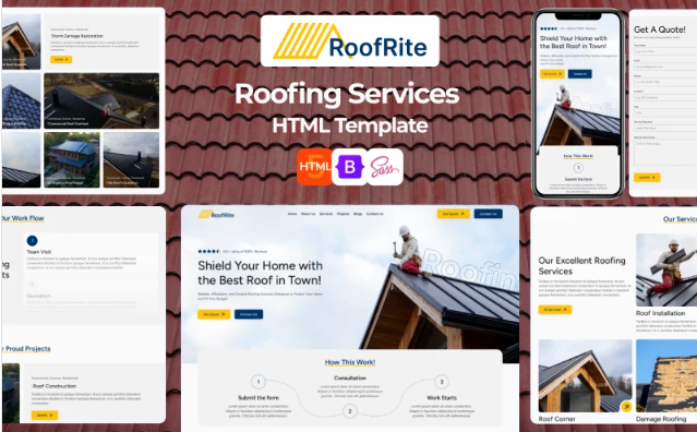 Roof Rite - Roof Construction and Repair HTML Template Website Template