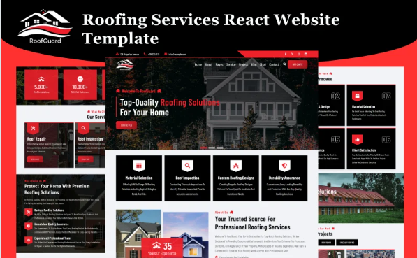 RoofGuard – Roofing Services React Website Template — Template by Templatemonster