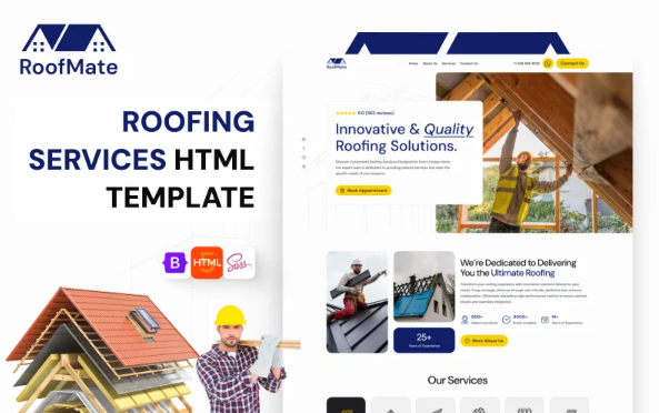 Roofmate – Professional Roofing & Construction Services HTML Template