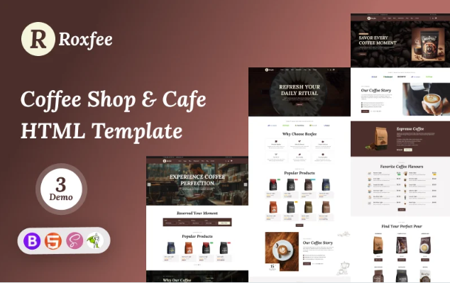 Roxfee - Coffee Shop & Cafe HTML Template Website Template
