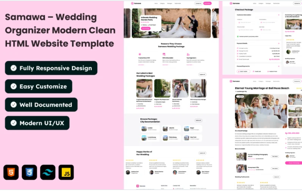 Samawa – Wedding Organizer Modern Clean HTML Website Template
