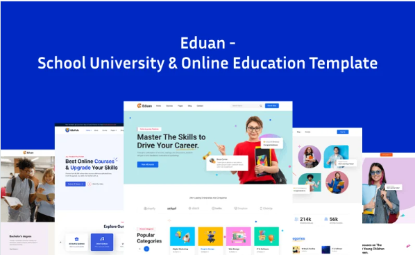 School University & Online Education Template | School Education | eLearning Education - Eduan