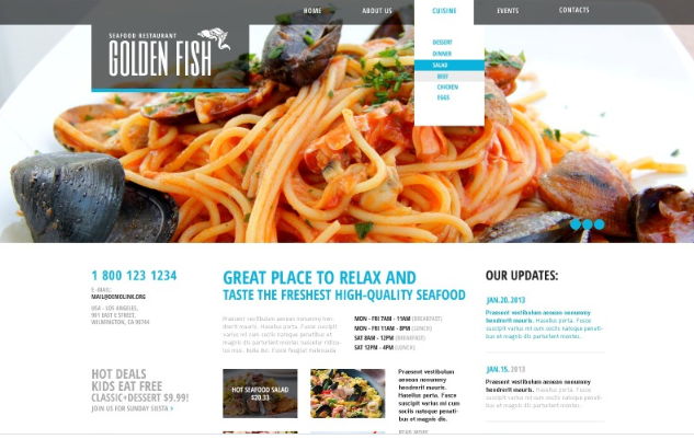 Seafood Restaurant Responsive Website Template 1.0