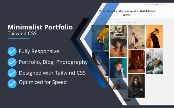 Seline – Fully Responsive Tailwind CSS Minimalist Photography Template — Template by Templatemonster