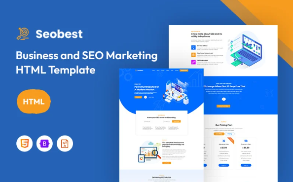 Seobest – Business and SEO Marketing Website Template — Template by Templatemonster