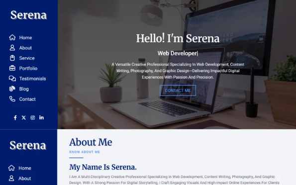 Serena - Personal Portfolio HTML5 Landing Page Template