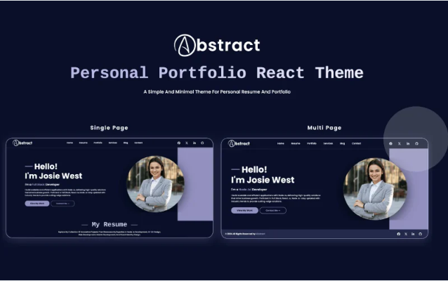 ShowOff: Responsive React Portfolio Template Website Template
