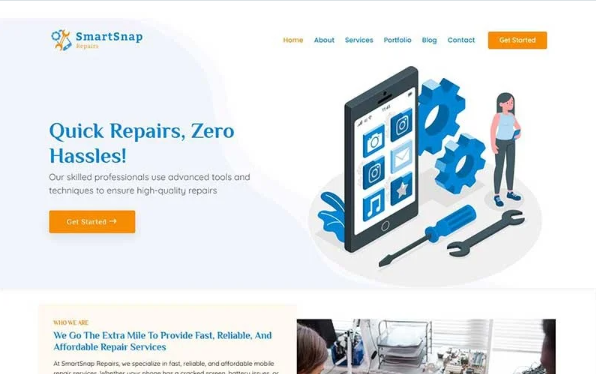 Smartsnap Repair – Mobile Repair Website Template — Template by Templatemonster