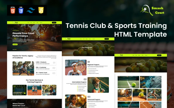 SmashCourt – Tennis Club & Sports Training HTML Template