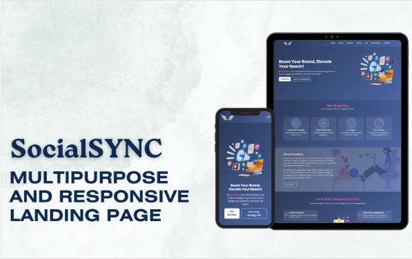 SocialSync Social Media Services Website Template — Template by Templatemonster