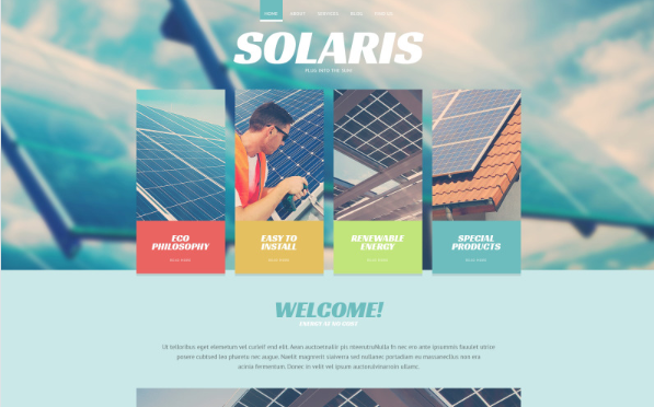 Solar Energy Responsive Website Template