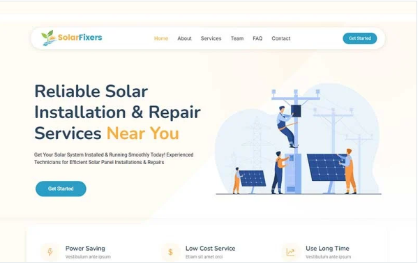 SolarFixers – Solar Panel Installation & Repair Service HTML Website Template — Template by Templatemonster