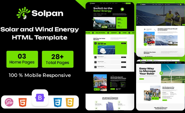 Solpan – Solar and Wind Energy HTML Template — Template by Templatemonster
