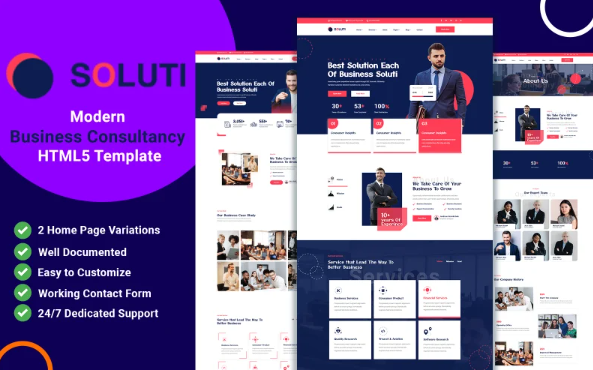 Soluti – Business Consultancy Website HTML5 Template — Template by Templatemonster