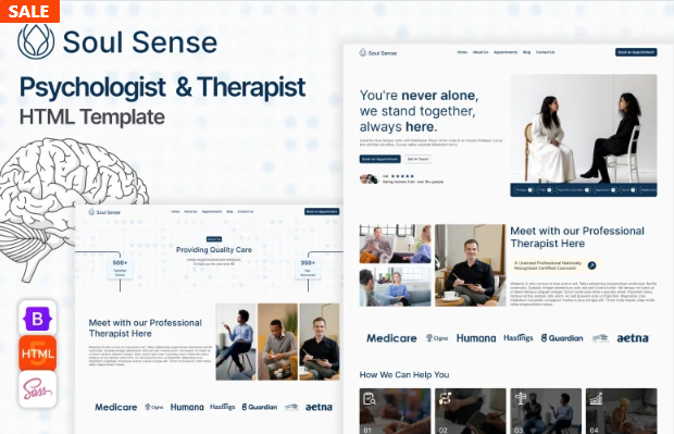 Soul Sense - Therapy & Counseling Psychologist HTML Template Website Template