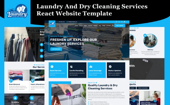 Sparkle – Laundry And Dry Cleaning Services React Website Template — Template by Templatemonster