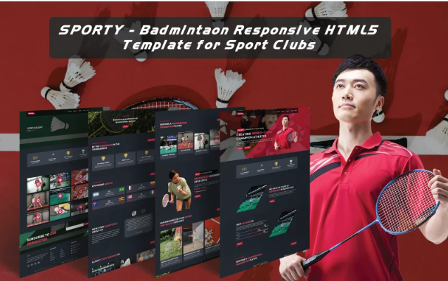 Sporty - Badminton responsive html5 template for sport clubs Website Template