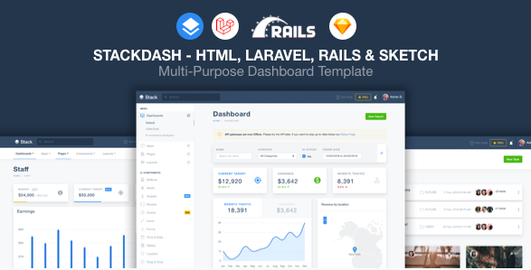 StackDash – HTML, Laravel & Rails Dashboard Template — Template by Themeforest