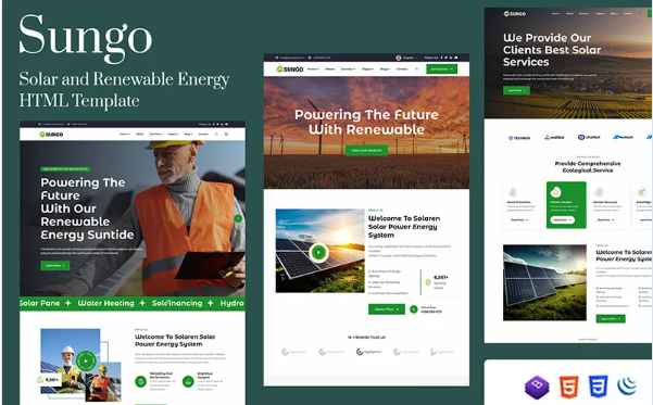 Sungo – Solar & Renewable Energy HTML Template — Template by Templatemonster