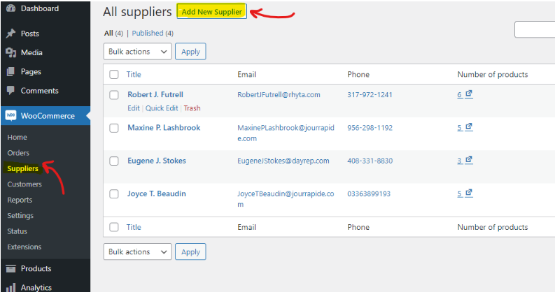 Supplier Management for Woocommerce