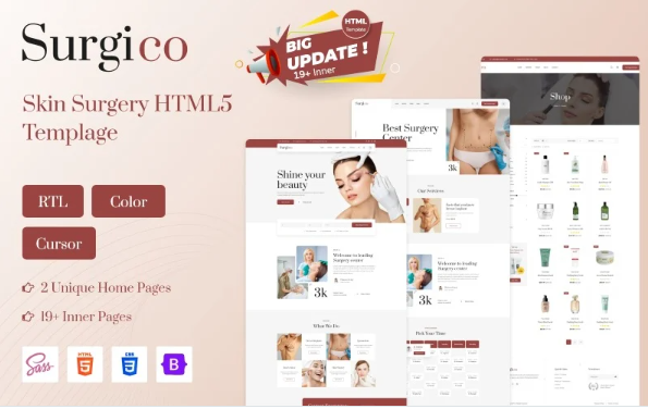 Surgico – Plastic Surgery and Skin Care HTML Template — Template by Templatemonster