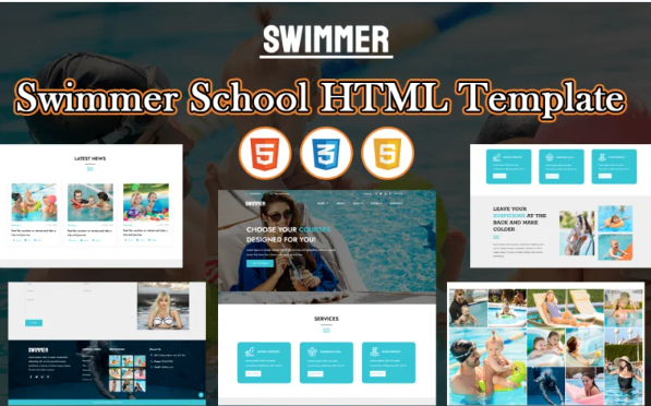 Swimmer – Swimmer School HTML Template — Template by Templatemonster
