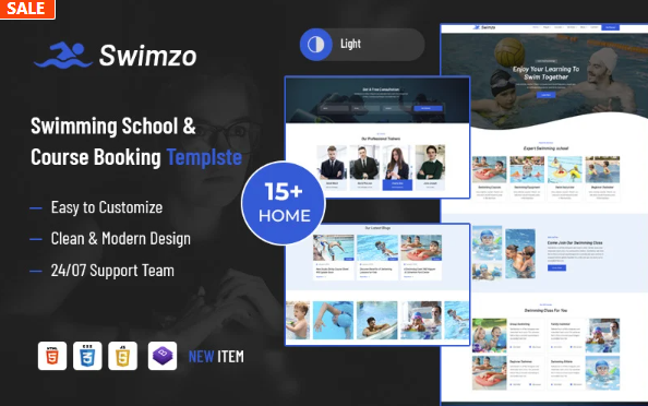 Swimzo – Swimming School & Course Booking HTML5 Template — Template by Templatemonster