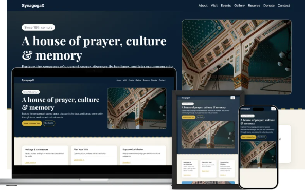 SynagogaX — Modern Synagogue & Cultural Heritage HTML5 Template