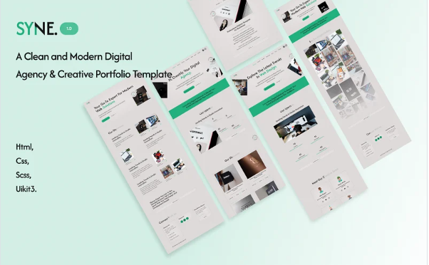 Syne – A Clean and Modern Digital Agency & Creative Portfolio Template — Template by Templatemonster