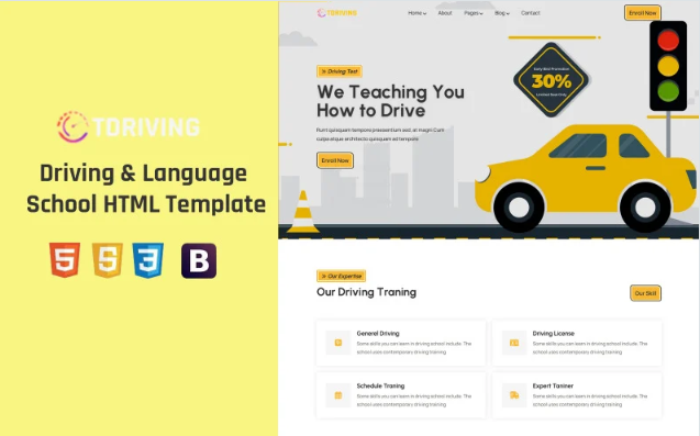 Tdriving - Driving & Language School HTML Template Website Template