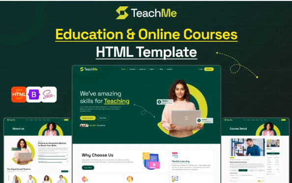 Teach Me – Online Education & Courses HTML Website Template — Template by Templatemonster