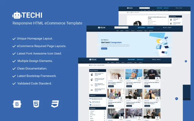 Techi - Responsive Bootstrap eCommerce HTML Template Website Template