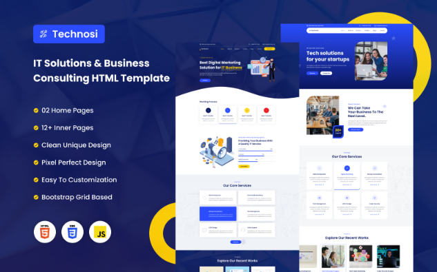 Technosi - IT Solutions & Business Consulting HTML Template Website Template