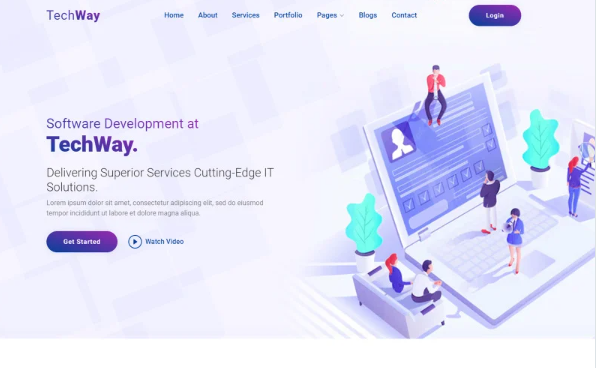 Techway – Software Development & Business Services Multipurpose Responsive Website Template — Template by Templatemonster