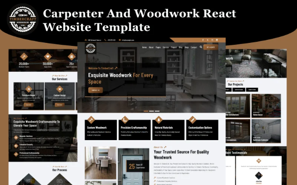 TimberCraft – Carpenter And Woodwork React Website Template LMS — Template by Templatemonster