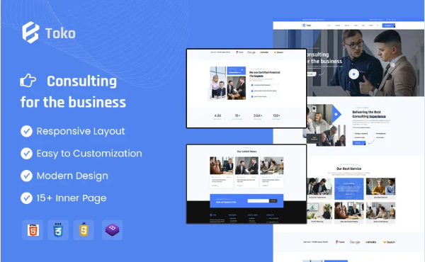 Toko – Consulting Agency HTML Template — Template by Templatemonster