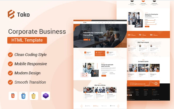 Toko – Corporate Business HTML Template — Template by Templatemonster