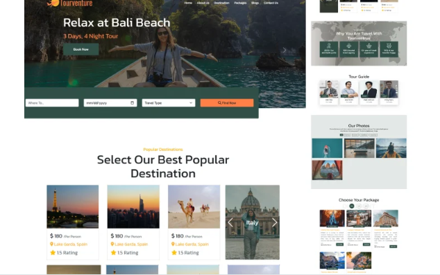 Tourventure - Travel Agency HTML Template Website Template