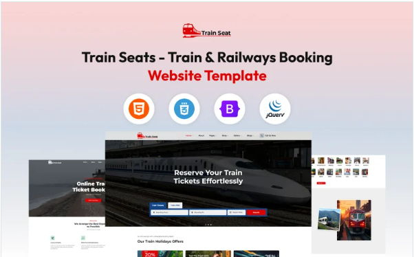 TrainSeats - Train & Railways Booking Website Template