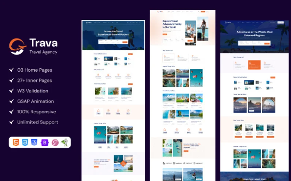Trava – Travel Agency and Tour Booking HTML Template — Template by Templatemonster
