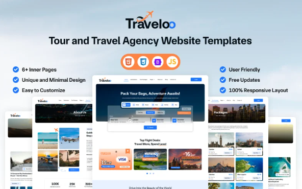 Traveloo – Modern Travel and Tour Booking HTML Template — Template by Templatemonster